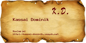 Kassai Dominik névjegykártya